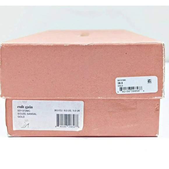 Cult Gaia Women's Soleil Lace Up High Heel Sandals Gold Size 38.5 EU (MSRP $388) - Picture 12 of 12